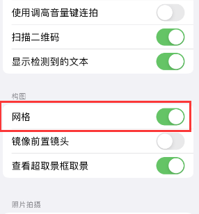 巧家苹果手机维修网点分享iPhone如何开启九宫格构图功能 