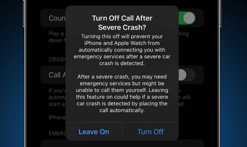 巧家苹果14维修分享 iPhone 14 和 Apple Watch 上关闭崩溃检测 