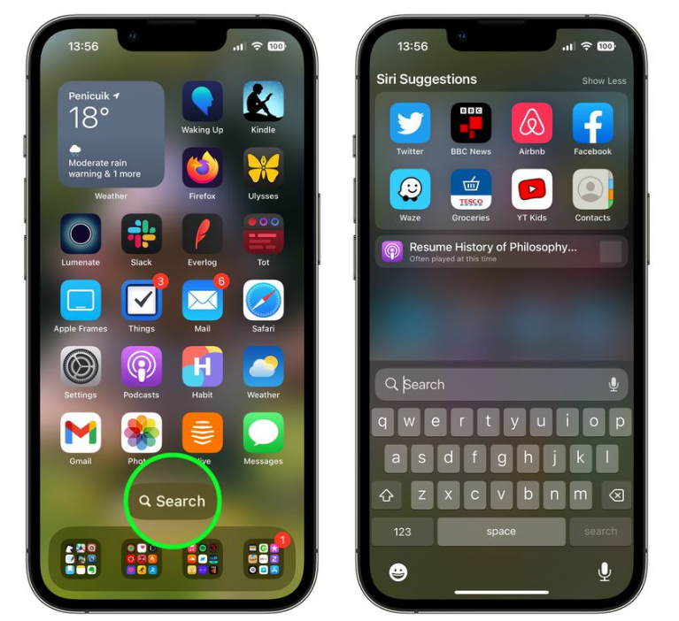 巧家苹果手机维修分享升级到 iOS 16 后，如何删除主屏幕上的搜索按钮 